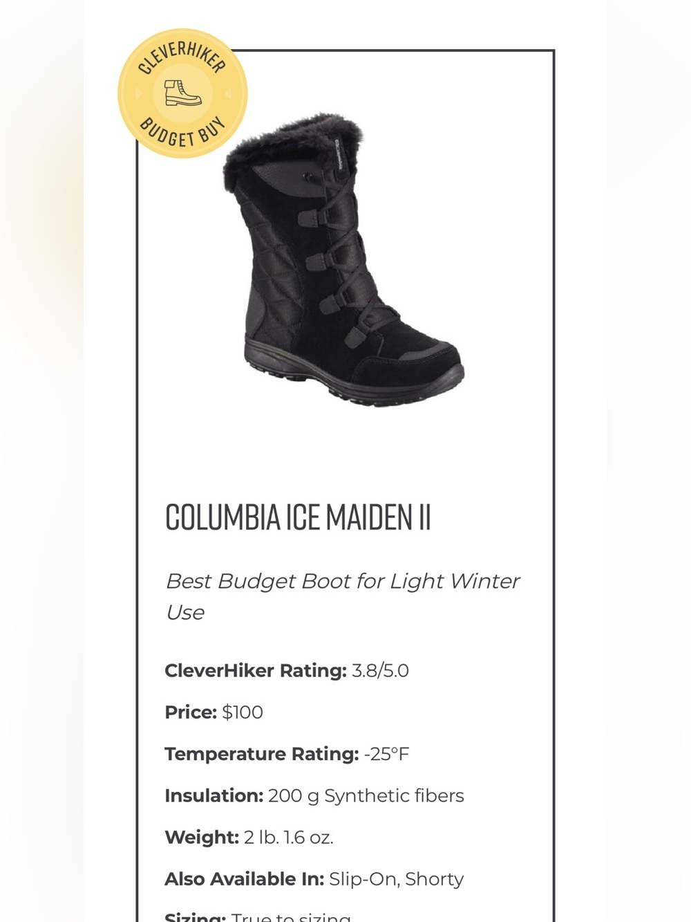 Columbia Ice Maiden II Snow Boots, Black, Women's Size 6 - Picture 10 of 12